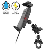 RAM® Quick-Grip™ 15W Waterproof Wireless Charging Handlebar Mount (RAM-B-149Z-A-UN14W-V7M-1)
