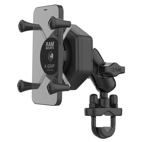 RAM® X-Grip® Phone Mount with Vibe-Safe™ & U-Bolt Base - Short (RAM-B-149Z-A-UN7-462)