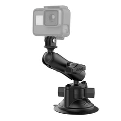 RAM® Twist-Lock™ Suction Cup Mount with Action Camera Adapter - Medium (RAM-B-166-GOP1U)