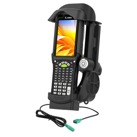 RAM® Locking Powered Dock + Single USB-A for Zebra MC9400 & MC9300 (RAM-HOL-ZE32PDLU)