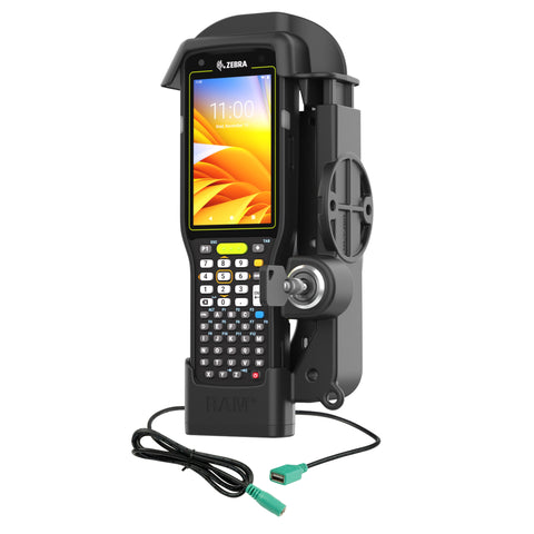 RAM® Locking Powered Dock + Single USB-A for Zebra MC3300/3400/3450 (RAM-HOL-ZE33PDLU)