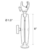 RAM® Trolling Motor Stabilizer - Tough-Claw™ .625" - 1.14" Long Arm (RAP-400-D-202U)