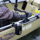 RAM Handlebar Rail Mount with Zinc Coated U-Bolt Base, Cup Drink Holder & Koozie (RAM-B-132RU)