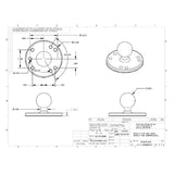 RAM Chrome 2.5" Round Base w/ the AMPs Hole Pattern & 1" Ball (RAM-B-202CHU) - Image2