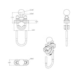 RAM 1" Ball with Steel U-bolt Rail Base (RAM-B-231U) - Image3