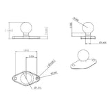 RAM Chrome Diamond Plate 2.43" x 1.31" w/ B Size 1" Ball (RAM-B-238CHU) - Image2