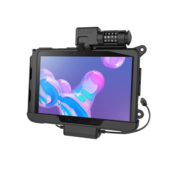 RAM-HOL-SAM57PDCLU RAM Skin Combo-Locking Power+Data Cradle for Samsung Tab Active Pro-Image-1