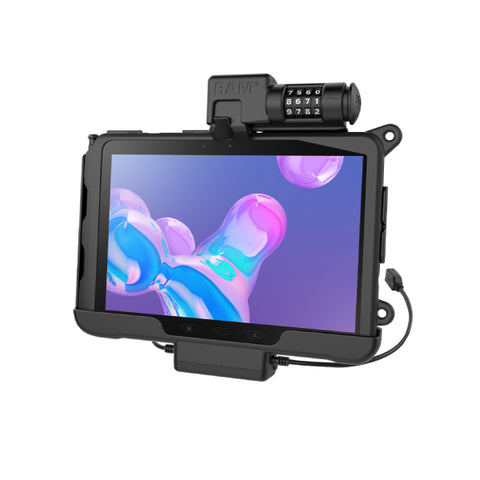 RAM-HOL-SAM57PDCLU RAM Skin Combo-Locking Power+Data Cradle for Samsung Tab Active Pro-Image-1