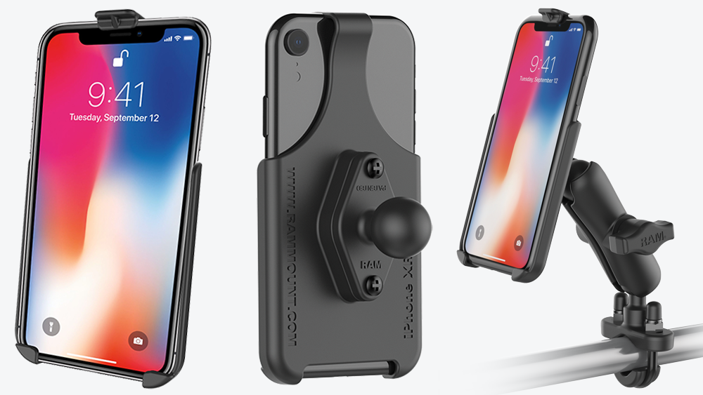 RAM Form-Fit Cradles for the Apple iPhone X, XR, XS, and XS Max