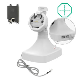 GDS® Uni-Conn™ Powered Tilt & Swivel Dock with PoE + Data - Gray (RAM-GDS-DOCK-D14-U3E-2A-GRY)