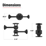 RAM® Dual Straight Pivot Mount with Knob (RAP-101-PV4-2SU)