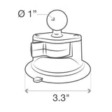 RAM® Twist-Lock™ Composite Suction Cup Base with Ball (RAP-B-224-1U)