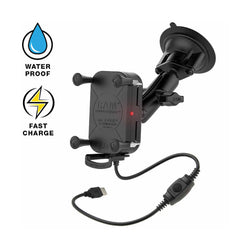 RAM-B-166-UN12W RAM Tough-Charge Waterproof Wireless Charging Suction Cup Mount-image-1